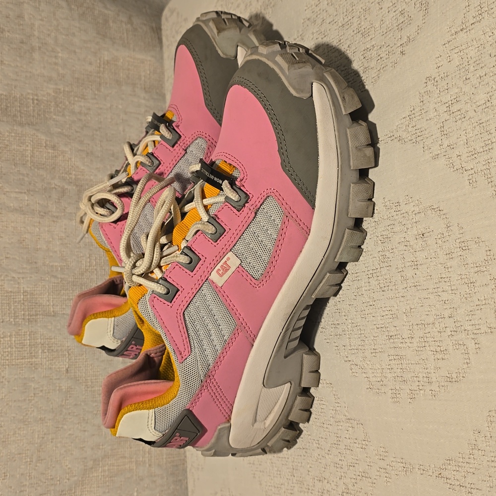 Womens Pink CAT Caterpillar Composite Toe Work Shoes Dr. Scholl's Size 7 1/2
